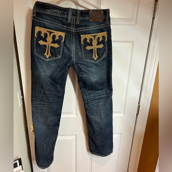 Affliction Cooper Relaxed Boot Fading Distressed Mens Jean’s SZ 33 like new - Picture 2 of 9